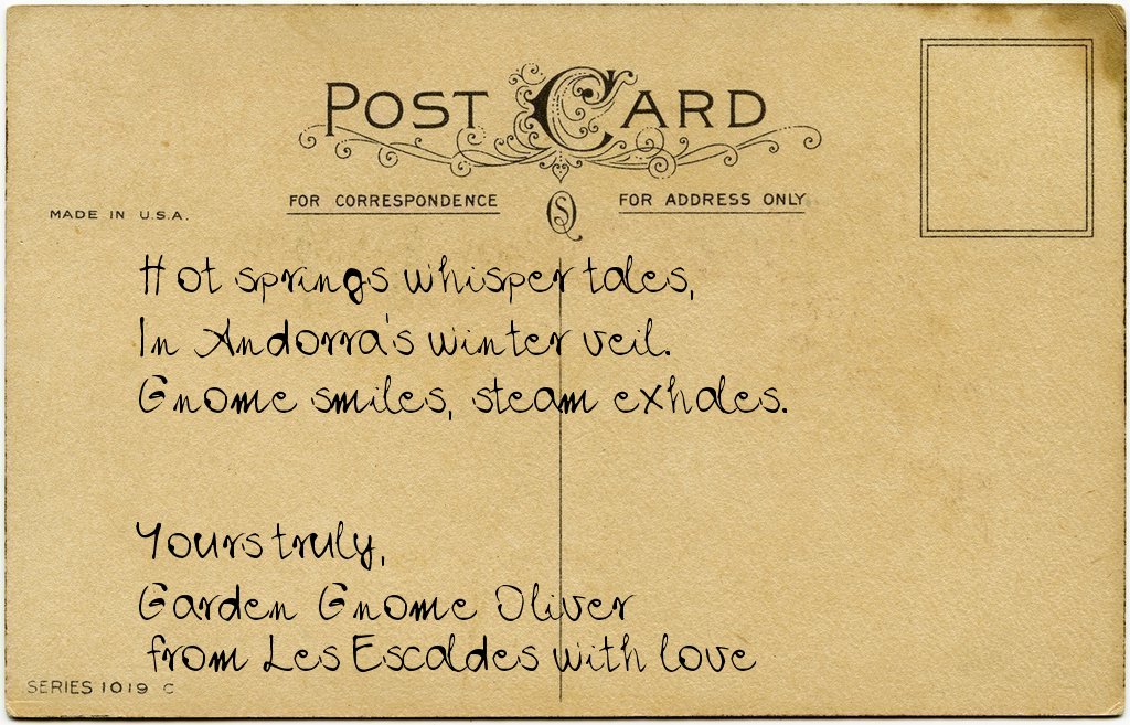 Gnome's postcard from Andorra