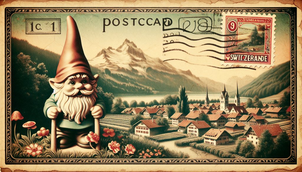 Gnome's postcard from Switzerland
