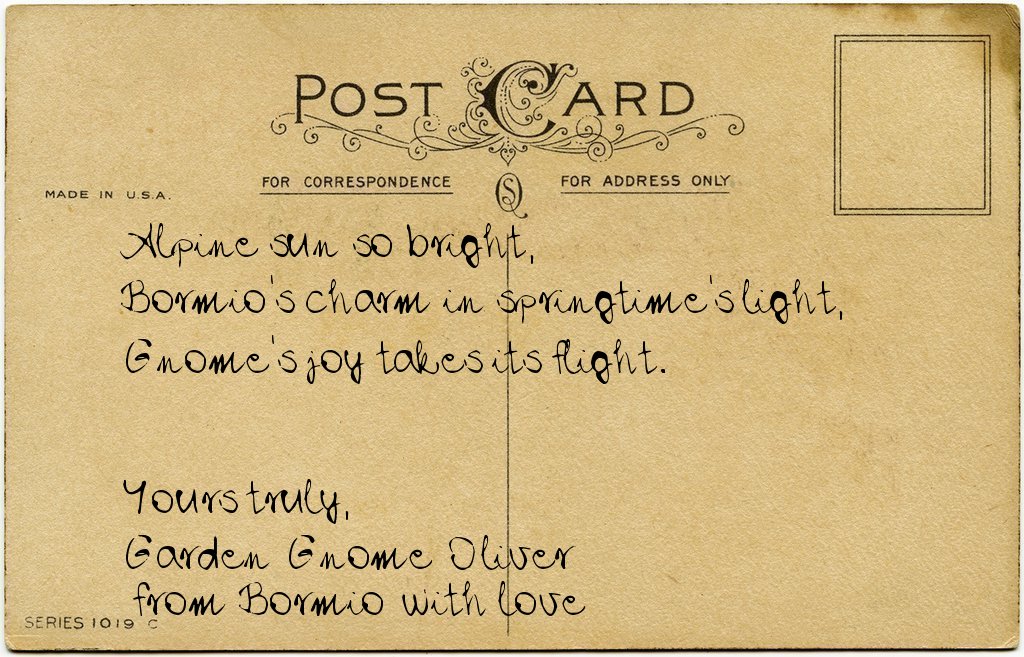 Gnome's postcard from Italy