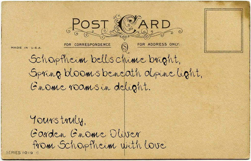 Gnome's postcard from Germany