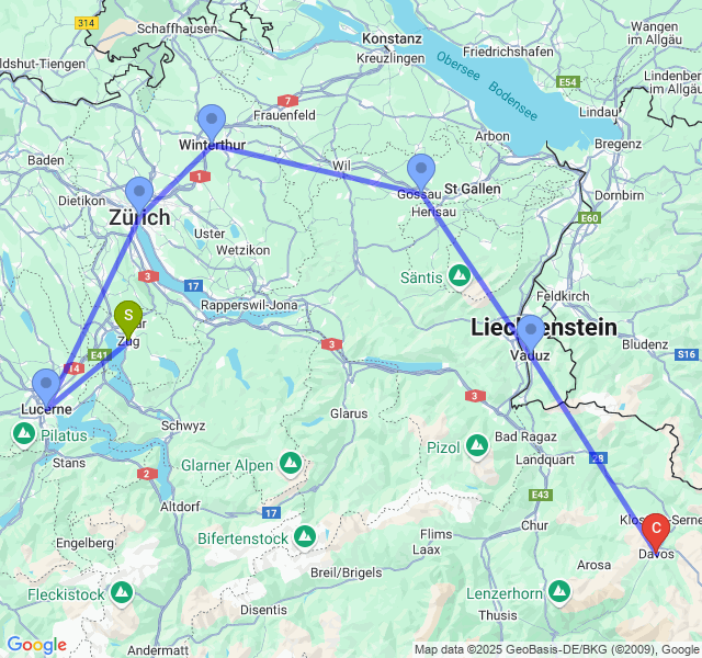 Recent journey map