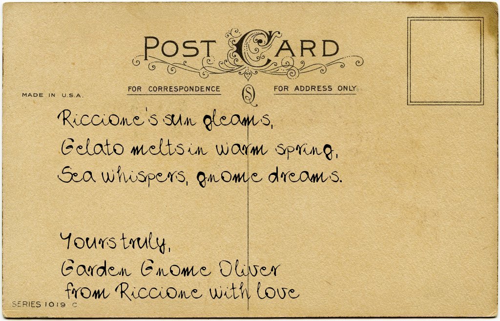 Gnome's postcard from Italy