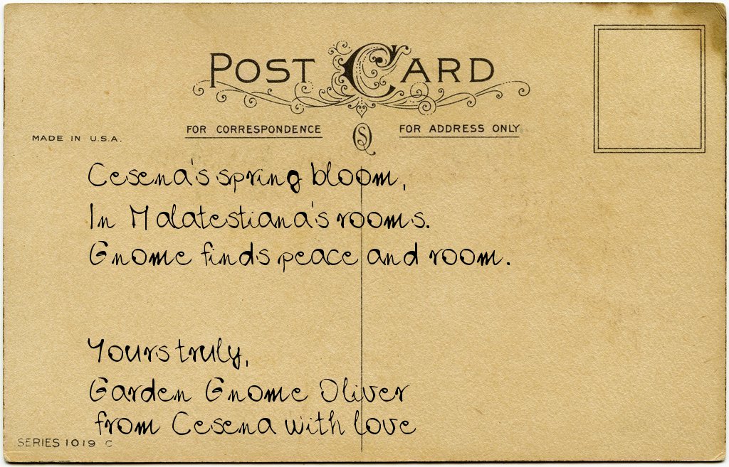 Gnome's postcard from Italy