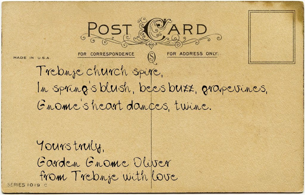 Gnome's postcard from Slovenia