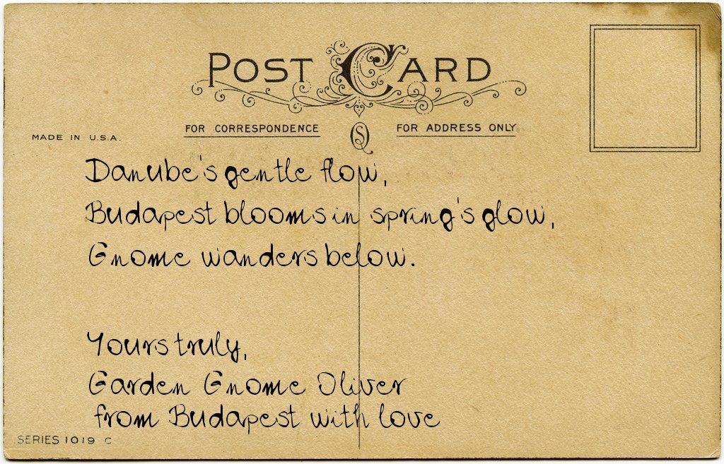 Gnome's postcard from Hungary
