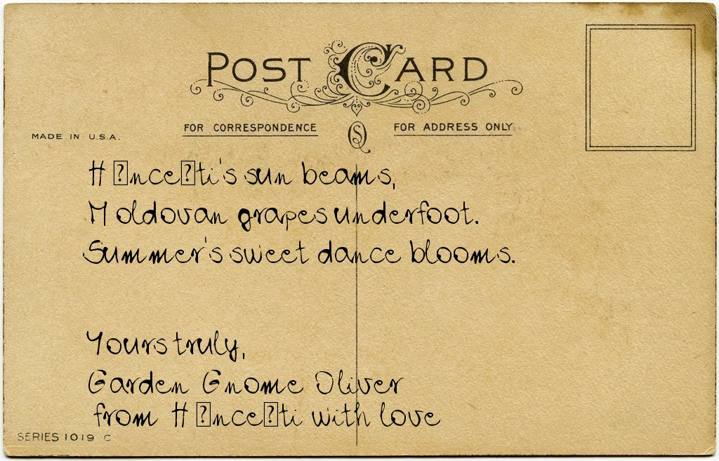 Gnome's postcard from Moldova