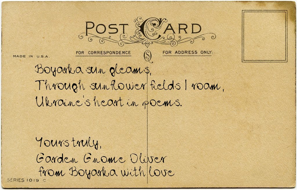 Gnome's postcard from Ukraine