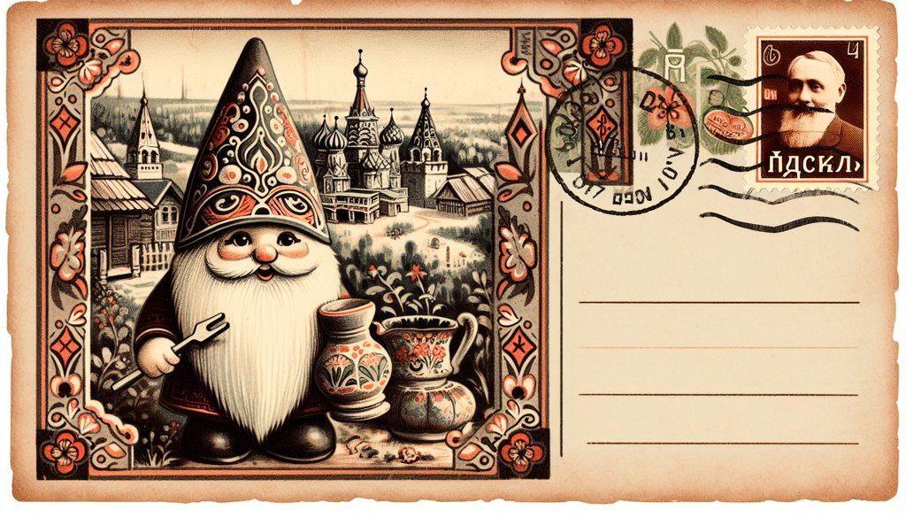Gnome's postcard from Russia