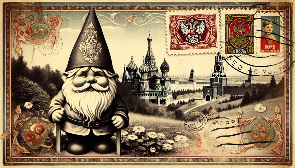 Gnome's postcard from Russia