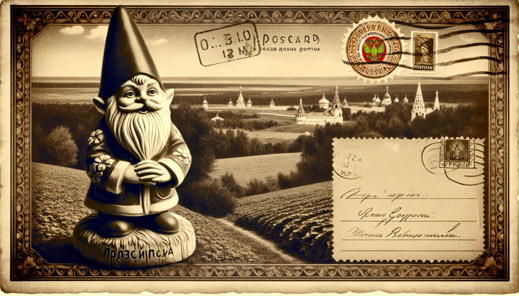 Gnome's postcard from Russia