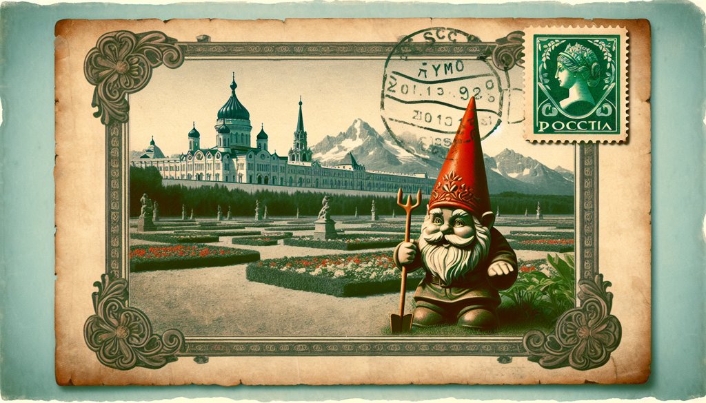 Gnome's postcard from Russia