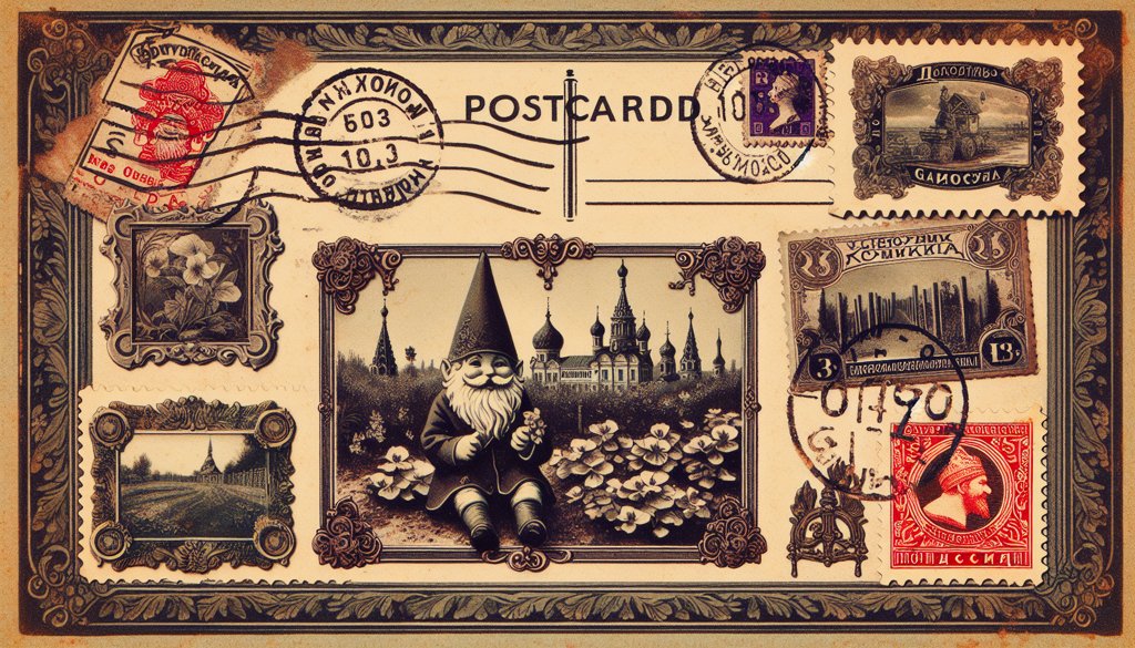 Gnome's postcard from Russia