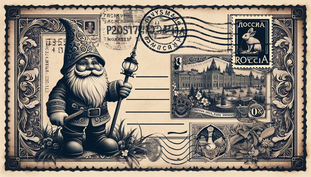 Gnome's postcard from Russia