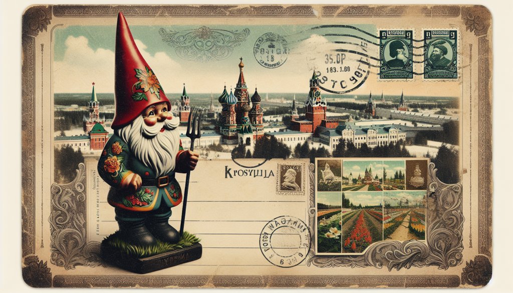 Gnome's postcard from Russia
