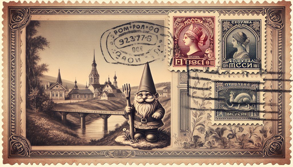 Gnome's postcard from Russia