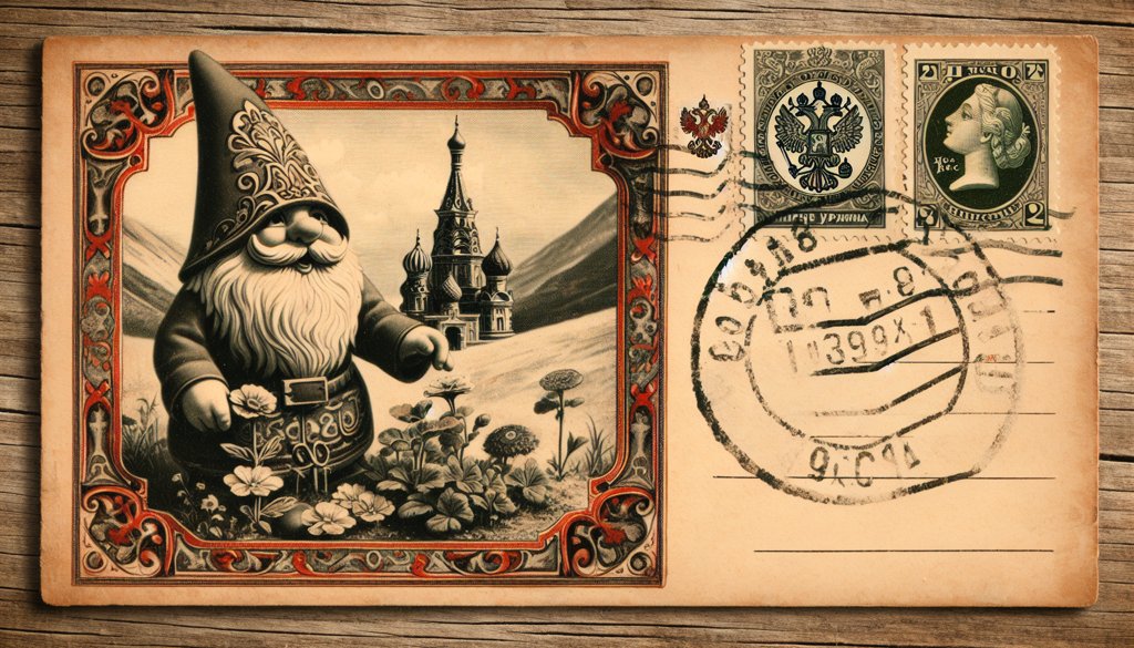 Gnome's postcard from Russia