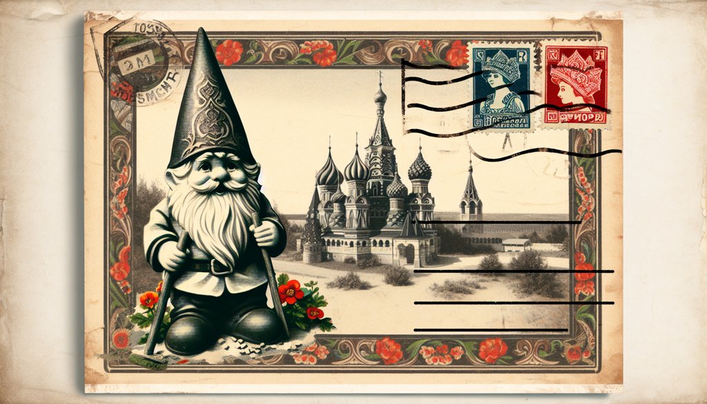 Gnome's postcard from Russia