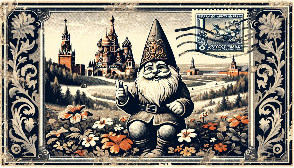 Gnome's postcard from Russia