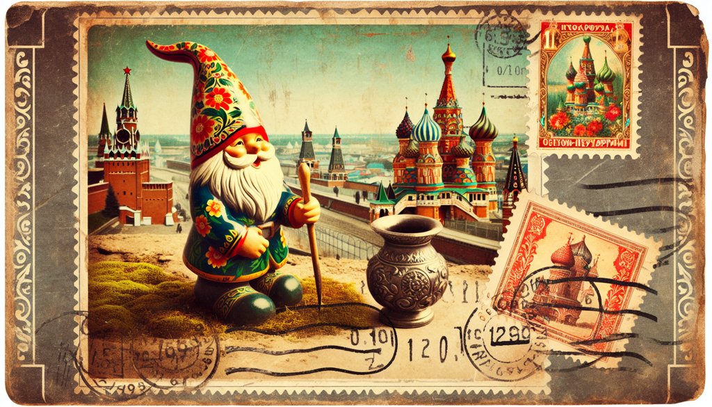 Gnome's postcard from Russia