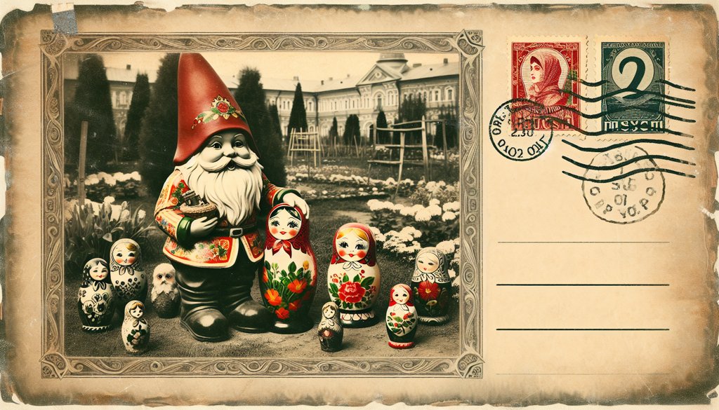 Gnome's postcard from Russia