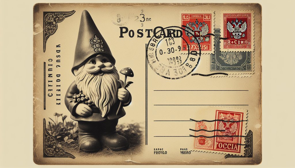 Gnome's postcard from Russia