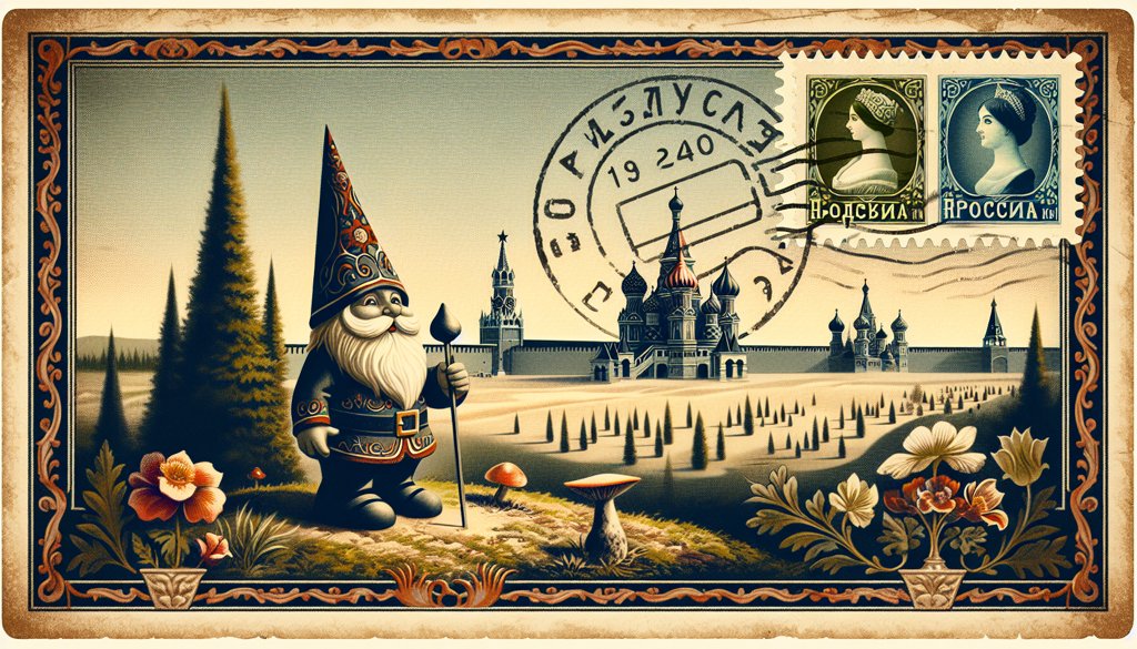 Gnome's postcard from Russia
