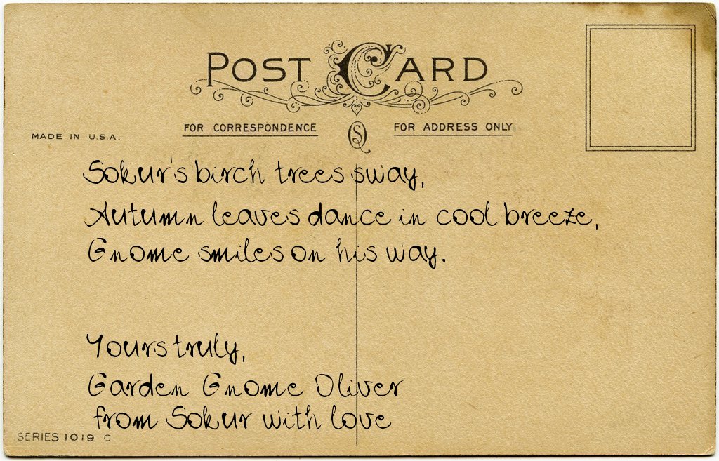 Gnome's postcard from Russia