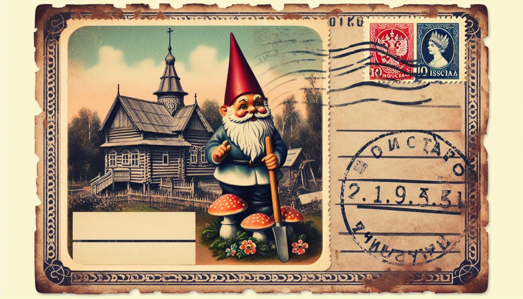 Gnome's postcard from Russia