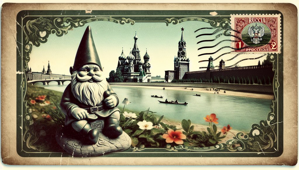 Gnome's postcard from Russia