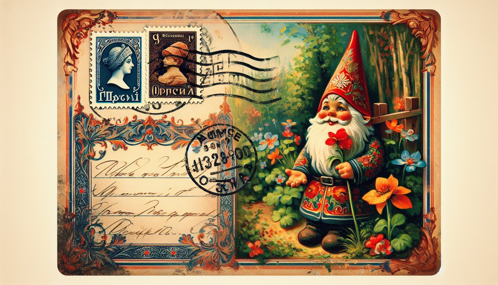 Gnome's postcard from Russia