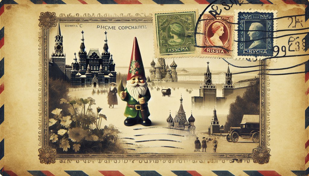 Gnome's postcard from Russia