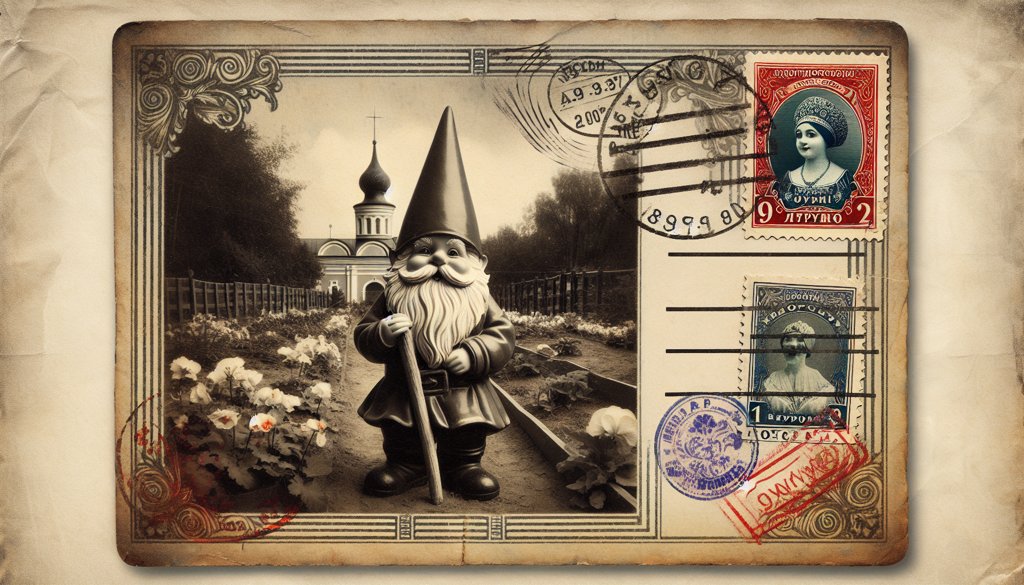 Gnome's postcard from Russia