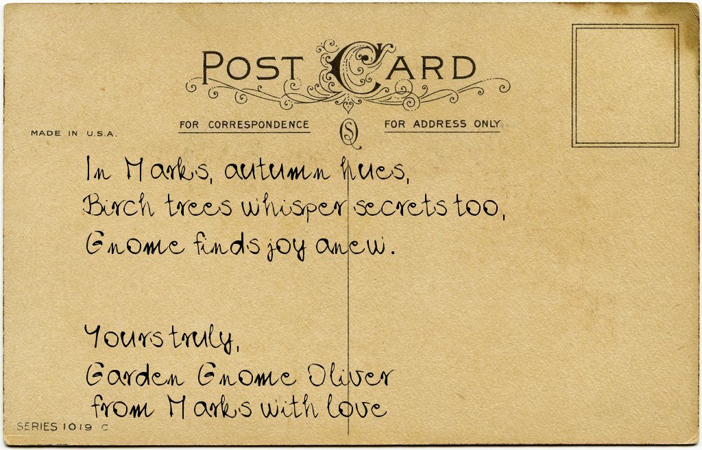 Gnome's postcard from Russia