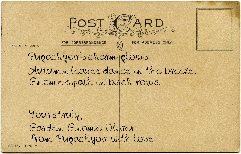 Gnome's postcard from Russia