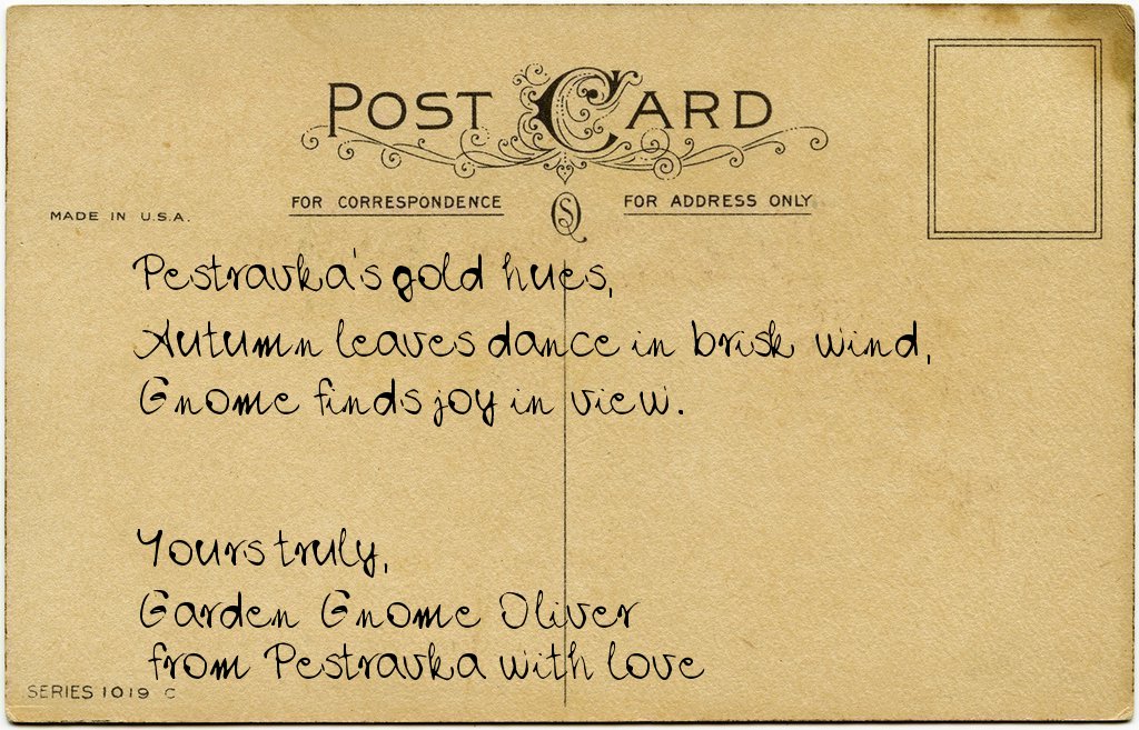 Gnome's postcard from Russia