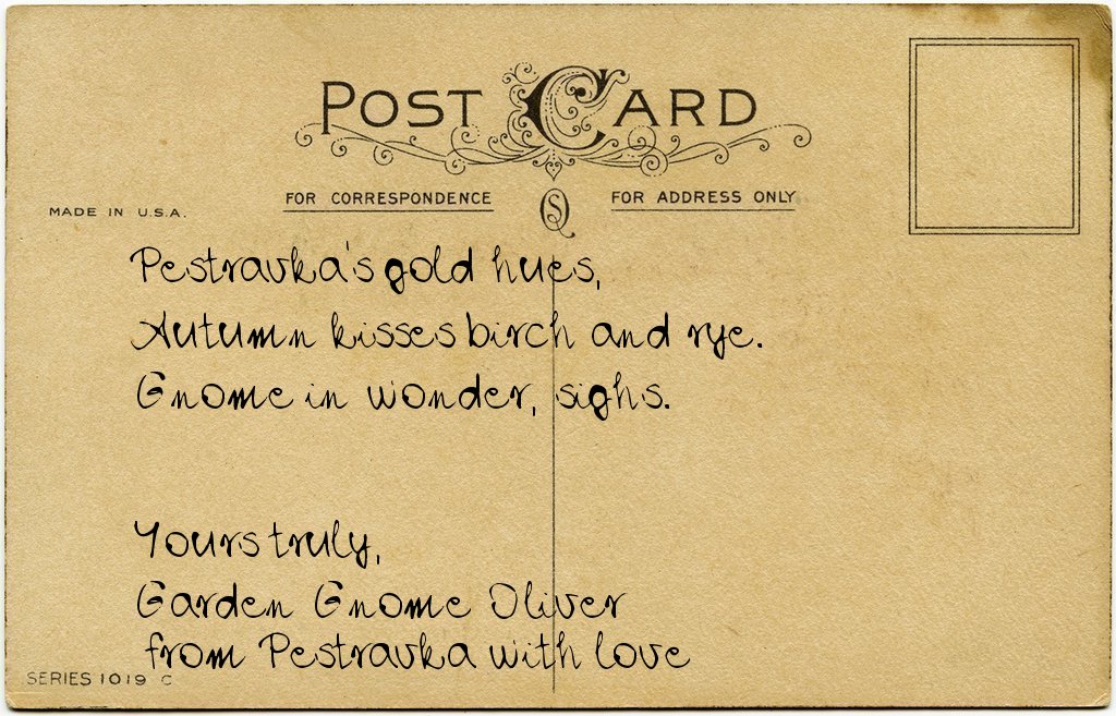 Gnome's postcard from Russia