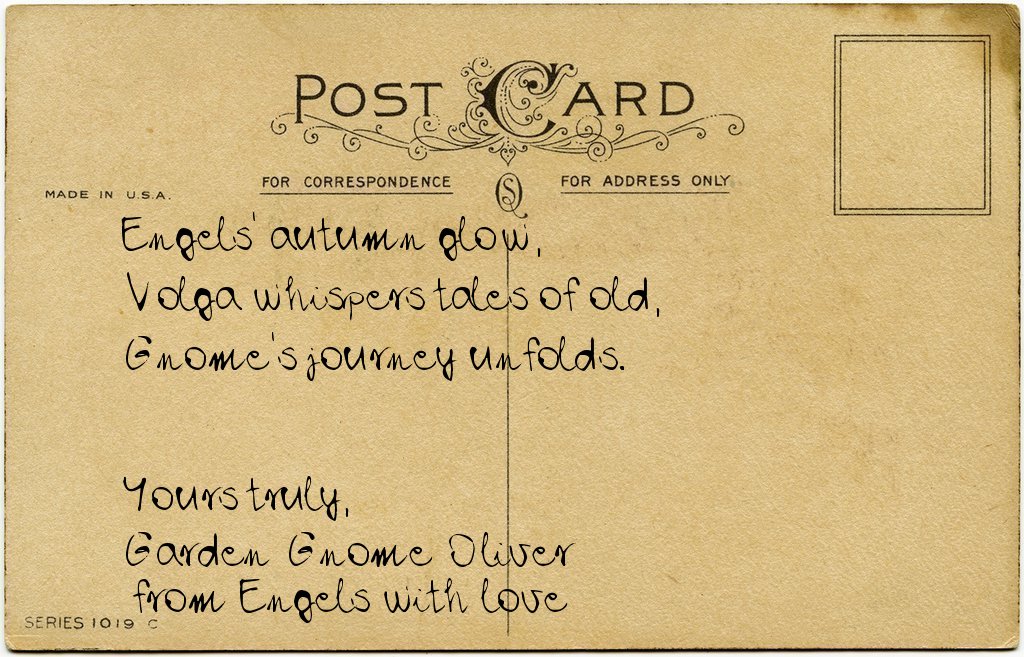 Gnome's postcard from Russia